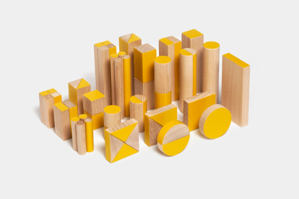 dřevěná stavebnice BRIKULO žlutá